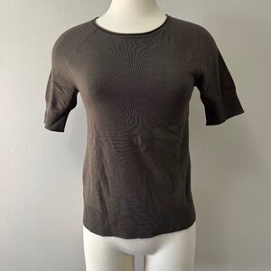 LOFT Dark Brown Crew Neck Sweater